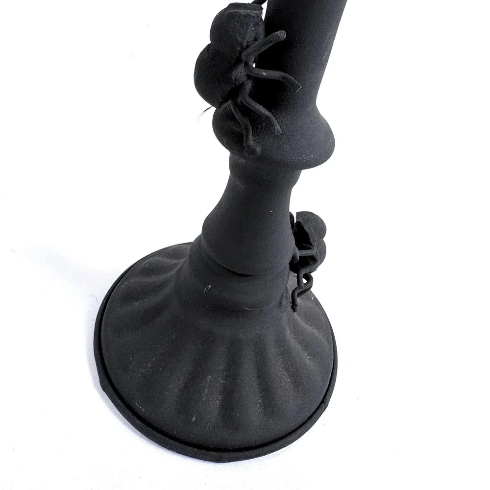 Anthropologie Candlestick Holder Black Spider Insect Halloween‎ Gothic Decor NEW
